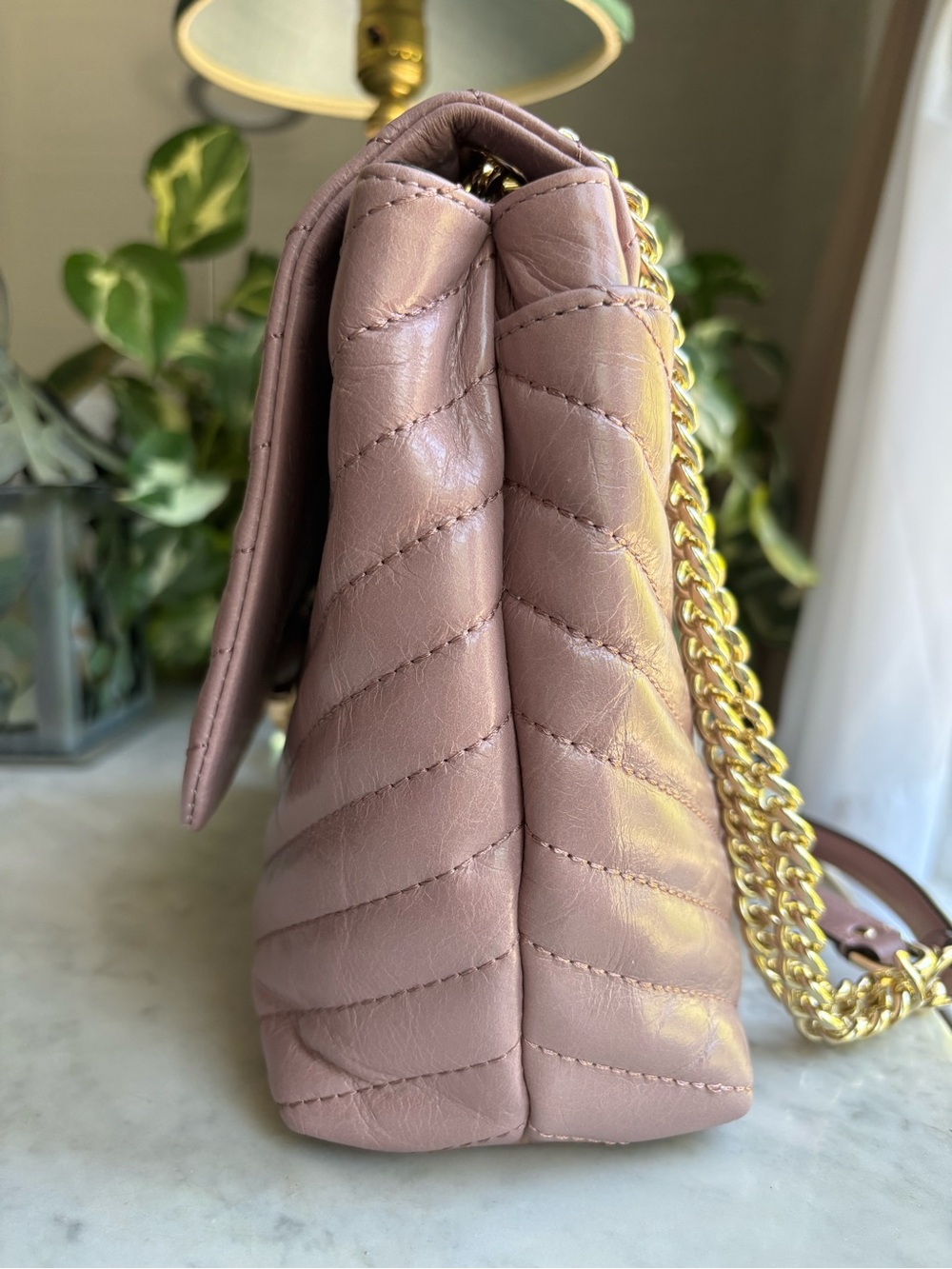 Rebecca Minkoff Edie Flap Quilted Blush Pink Shoulder Bag with Gold Chain - Picture 3 of 10